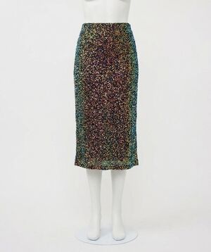 NEW ESQUALO suna sequin long skirt in multi